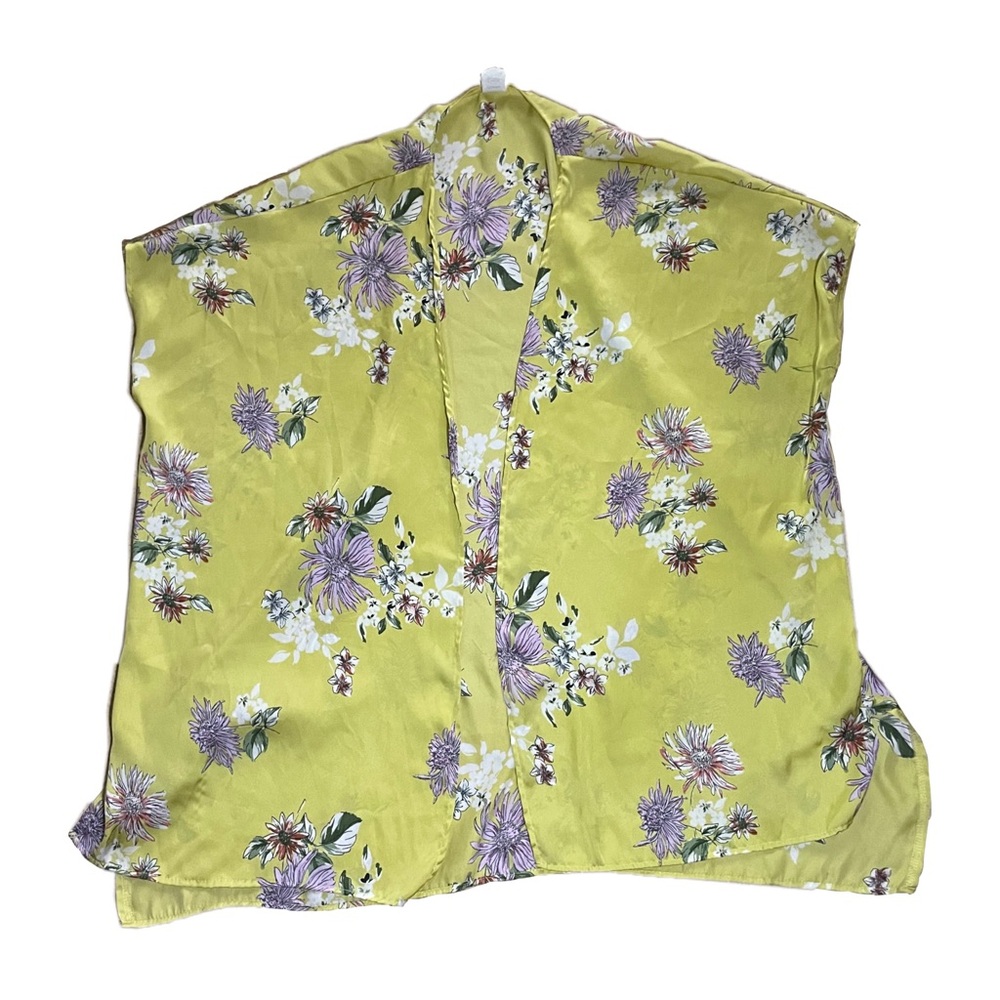 7th Ray golden cardigan with floral print medium